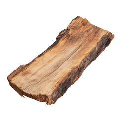 Fototapeta premium Dry cut wood piece showcasing natural texture and color against a transparent background, a piece of wood that has been cut dry on transparent backgroundfile