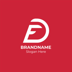 DF FD initial based letter icon logo. DF FD logo design inspiration. 