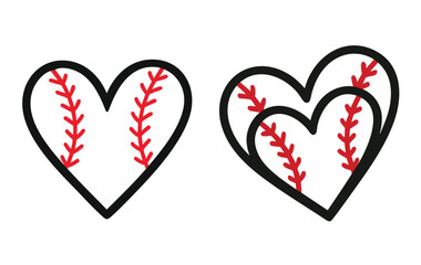 Baseball Heart  , Baseball Love , vector illustration
