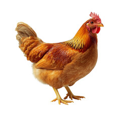 Fototapeta premium Detailed portrayal of a hen showcasing rich plumage and vibrant colors in natural light