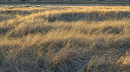 Golden grasses illuminated by sunlight across a rural landscape field