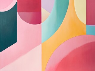 Vibrant abstract art with geometric shapes and blended colors