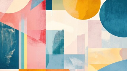 Vibrant abstract shapes composition
