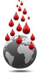 Obraz premium Global Blood Donation: A Visual Representation of the Urgent Need for Worldwide Blood Transfusions and the Importance of Blood Drives to Save Lives