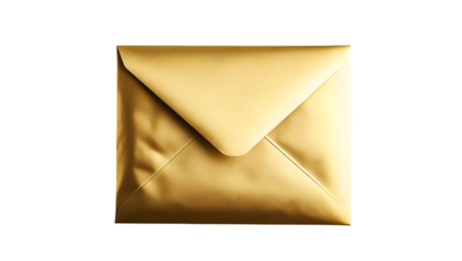 Gold Envelope on Transparent Background