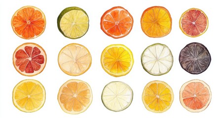 Obraz premium Citrus slice variations