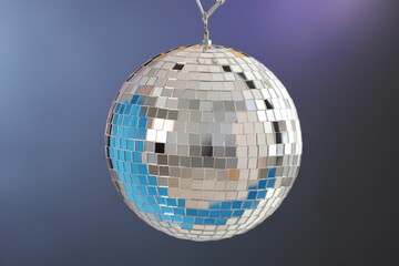 Shiny disco ball on color gradient background
