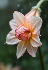 Fototapeta premium pink flower with water droplets on it