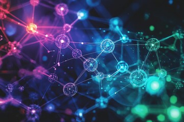 Obraz premium Abstract network of interconnected molecules