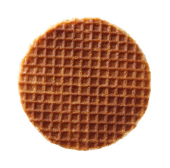 One tasty Dutch waffle isolated on white