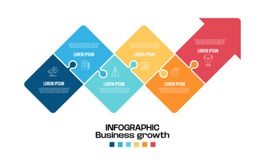 infographic business growth arrow template. Infographic 6 steps to success. Vector illustration. vector eps 