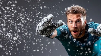 Goalkeeper making double save in ultimate soccer final indoor setting