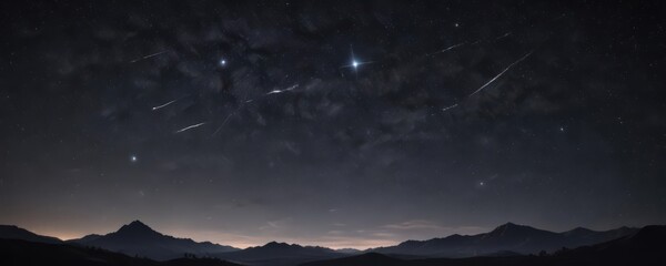 Fototapeta premium Brilliant stars shine intensely against a velvet black night sky , dark, astronomy, starry night