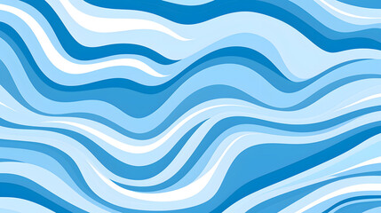 Fototapeta premium Professional Seamless Vector Pattern with Wavy Lines in Blue Hues for Design Projects