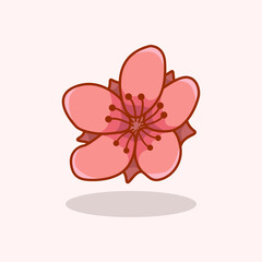 Vector illustration of sakura flower also known as cherry blossom representing beauty of spring and Japanese nature culture Ideal for floral design seasonal greeting cards natural themes and tradition