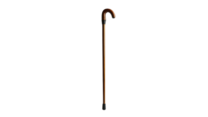 Wooden Walking Stick on Transparent Background