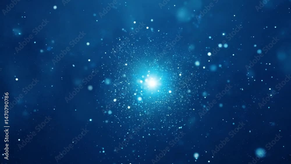 Canvas Prints celestial burst: abstract image of a bright, glowing light source at the center of a dark blue space