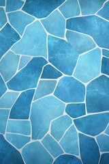 Abstract vertical mosaic background with geometric blue tiles in soft and vibrant tones, ideal for universal use and copy space