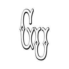 gu logo design template.	