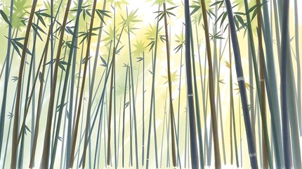 Bamboo Forest Sunlight Scene.