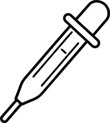 Outline Vector Illustration of a Laboratory Pipette on White Background