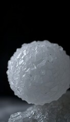 white ball of ice on top of a table