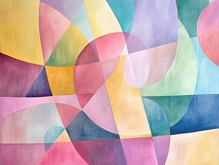 Abstract colorful shapes, vibrant geometric patterns