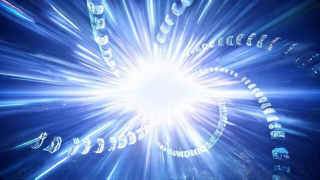 Glowing spheres orbit light core with radiant glow and dynamic orbit