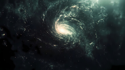 Fototapeta premium Time-lapse view of a galaxy rotating slowly in the vastness of space. [Vortex Temples] | Spinning Chapel | rotating silence. Illustration
