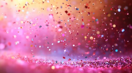 Colorful confetti in motion, a vibrant celebration of joy and energy