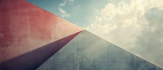 Abstract Concrete Wall Meets Sky