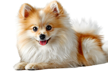 Obraz premium Fluffy Pomeranian Dog Portrait Cute Puppy Pet Animal Adorable Small Dog Breed
