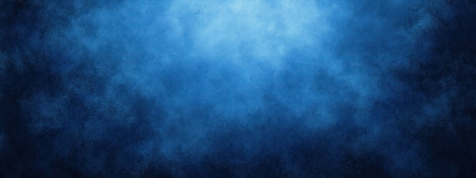 Abstract textured background with smooth gradient shades of blue and dark navy creating a misty and calming atmosphere