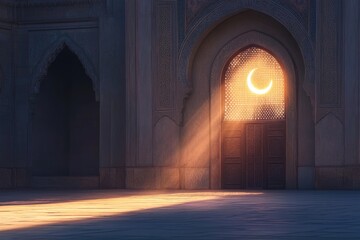 Mosque Courtyard at Dusk