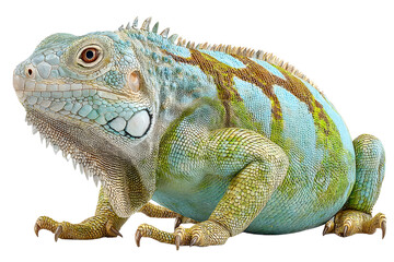 Obraz premium Green and Blue Iguana Lizard Close Up Studio Shot