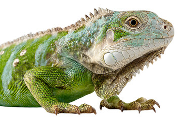 Obraz premium Green Iguana Reptile Portrait Closeup Detail Scaly Skin Texture Wildlife Photography