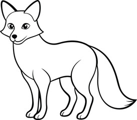 hand drawn fox outline illustration 