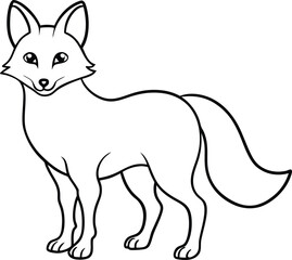 hand drawn fox  outline illustration 