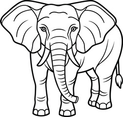 hand drawn  elephant outline illustration 