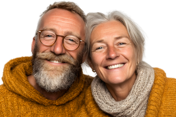 Happy senior couple portrait smiling together closeup