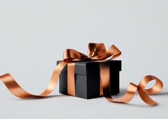 Elegant black gift box with copper ribbon (1)