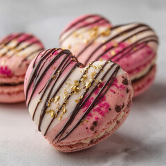 heart shaped macaroons