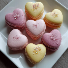 heart shaped macaroons