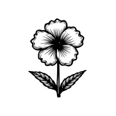 Elegant floral illustration in monochromatic linework for decorative projects