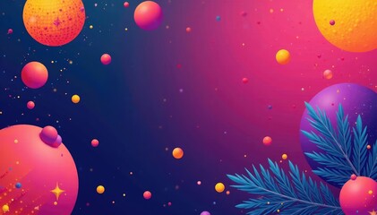 Colorful abstract shapes and geometric patterns form a vibrant background ideal for promotional flyer design , vector, marketing