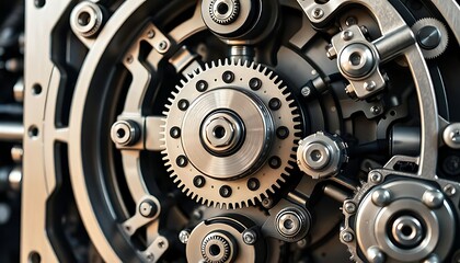 close up of the gears of a machine