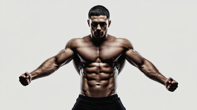 Strong Physique, Intense Muscularity and Peak Physical Condition Bodybuilder