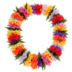 Floral lei colorful decoration isolated on transparent background