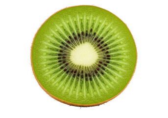 Kiwi fruit cross section isolated on transparent background