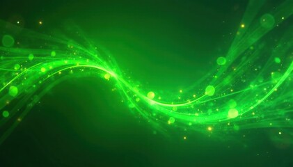 Fototapeta premium Abstract swirling green energy, vibrant leaves and glowing lines Perfect for eco-friendly projects , sustainable, plant